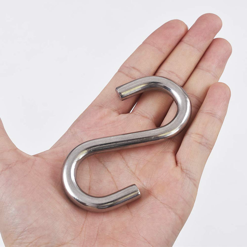 Cozihom Heavy-Duty 304 Stainless Steel S Hooks, 3 Inch Hammock, Swing S Hooks, Industrial Grade Quality Utility Hooks 4 Packs - NewNest Australia