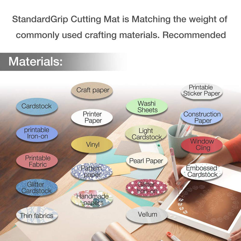 DOOHALO Cutting Mat for Cricut Explore Air2/One, Cricut Maker Smart Cutting Machine Expression 12 X 12 inch 3 Pack Replacement Adhesive Vinyl Mats Black Color Standard Grip Cutting (Black) Black--12"X12" StandardGrip - NewNest Australia