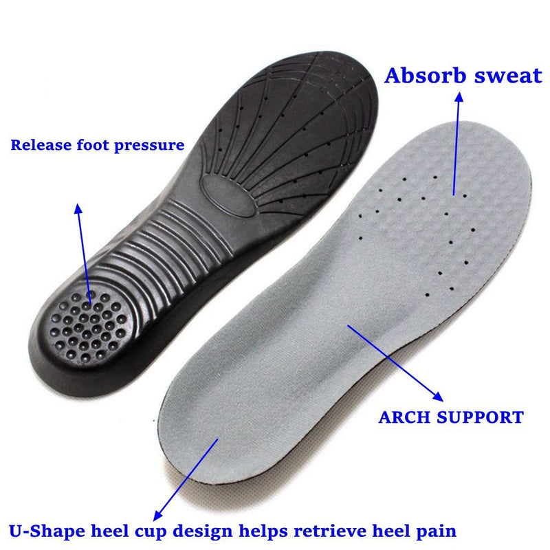Shoe Insoles, Memory Foam Insoles, Providing Excellent Shock Absorption and Cushioning for Feet Relief, Comfortable Insoles for Men and Women for Everyday Use, S [US : 4.5-6.5] Black S [US : 4.5-6.5] - NewNest Australia