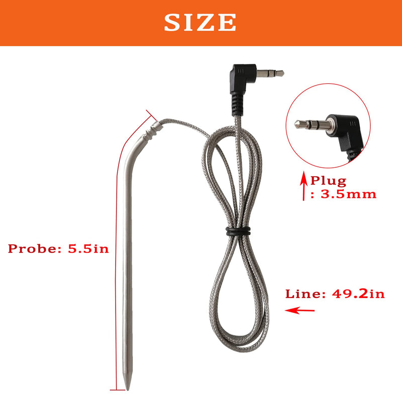 2 Pack High Temperature Meat Probe, Compatible with Camp Chef Wood Pellet Grills, Comes with 2pc BBQ Clip, Replace Stainless Steel Accessories - NewNest Australia