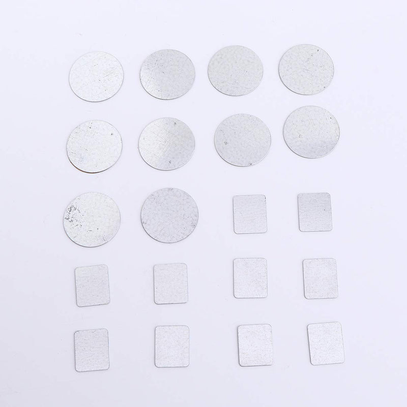 Lurrose 20pcs Iron Adhesive Metal Stickers for Magnetic Makeup Palette (Square Round) - NewNest Australia