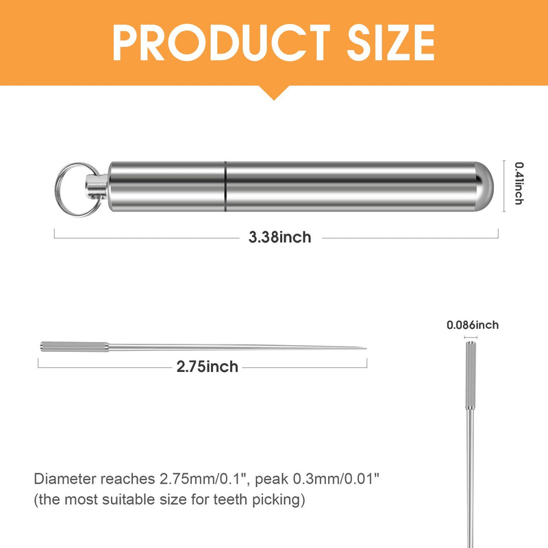XINYUWIN 6PCS Stainless Steel Toothpick Fruit Toothpick Alloy of Nickel and Titanium Medical Material with Pocket Toothpick Hole Keychain Suitable for Outdoor Travel Camping 6 Count (Pack of 1) - NewNest Australia