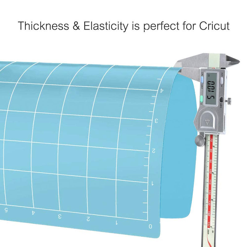 REALIKE 12x12 Lightgrip Cutting Mat for Cricut Maker 3/Maker/Explore 3/Air 2/Air/One(3 Mats), Gridded Adhesive Non-Slip Cut Mat for Crafts, Quilting, Sewing and All Arts Blue for Cricut 12*12 (3 Mats) - NewNest Australia