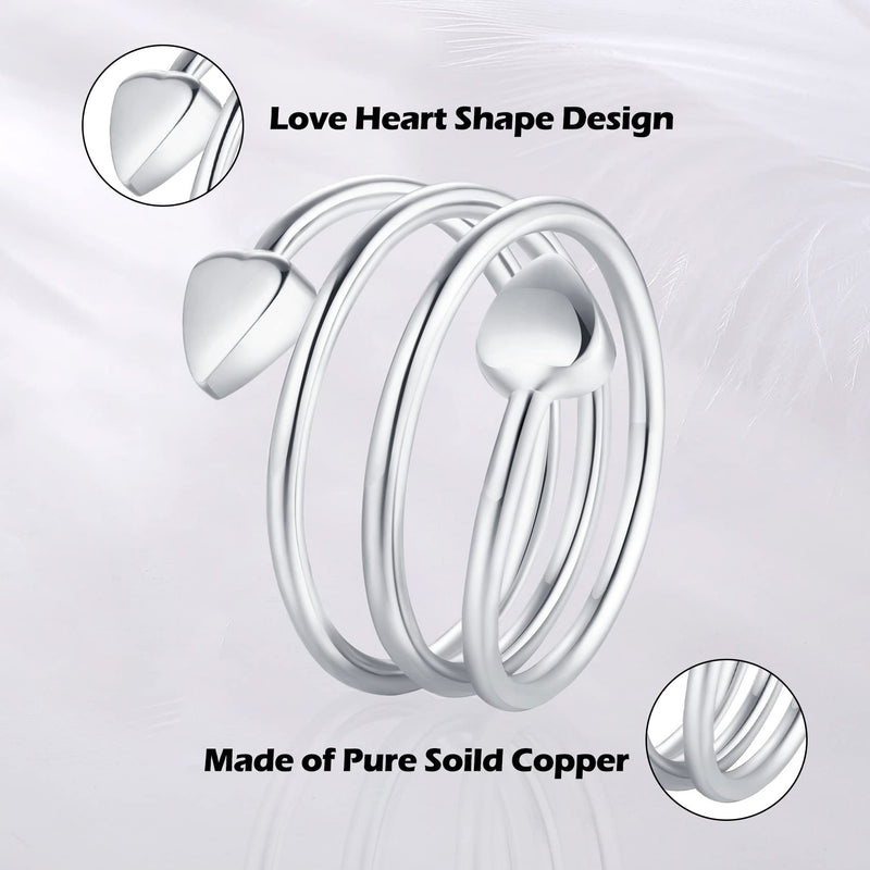 Jeracol Lymphatic Drainage Magnetic Copper Rings for Men Women,2 Pcs Pure Copper Magnetic Rings with Four Strong Magnets,Adjustable Copper Rings with A Gift Box Z-Silver - NewNest Australia