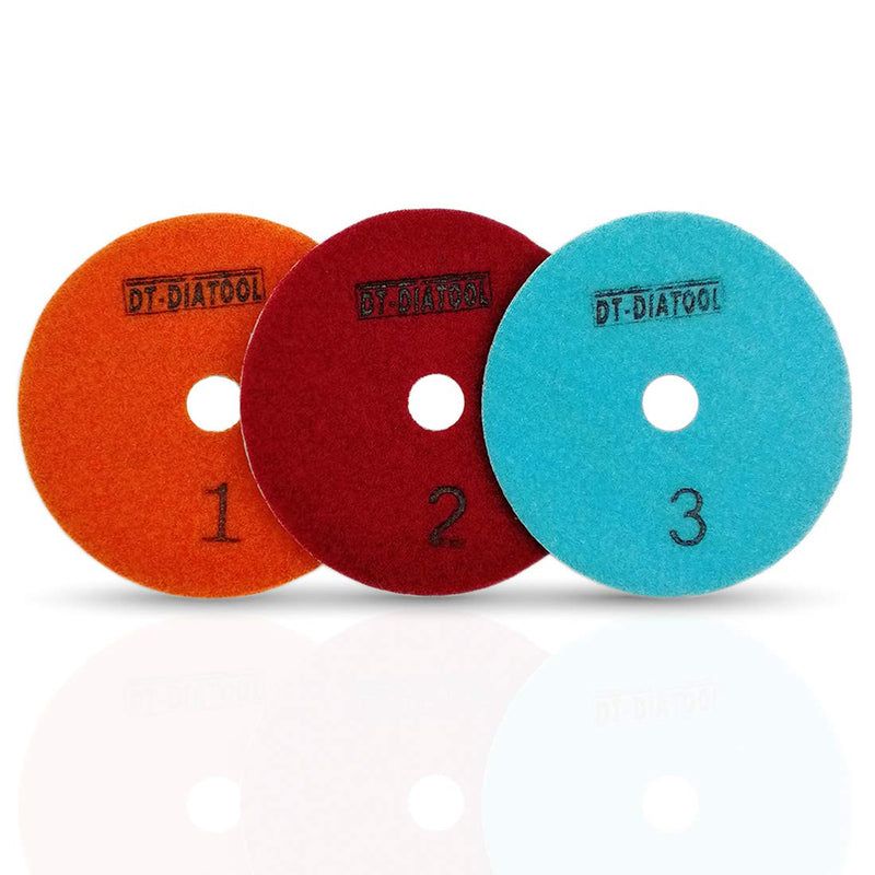 DT-DIATOOL Diamond 3 Step Polishing Pads 4 Inch for Granite Marble Terrazzo(Set of 3 Pieces) Set of 3 Pieces - NewNest Australia