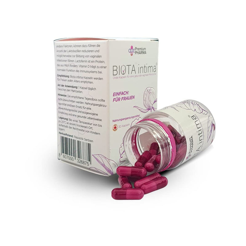 Biota Intima Capsules, Vaginal Probiotics, Probiotics For Women, Intimate Care With Lactic Acid, 180 Billion Cfu, 6 Strains Lactobacillus, Lactoferrin, Vitamin D - NewNest Australia