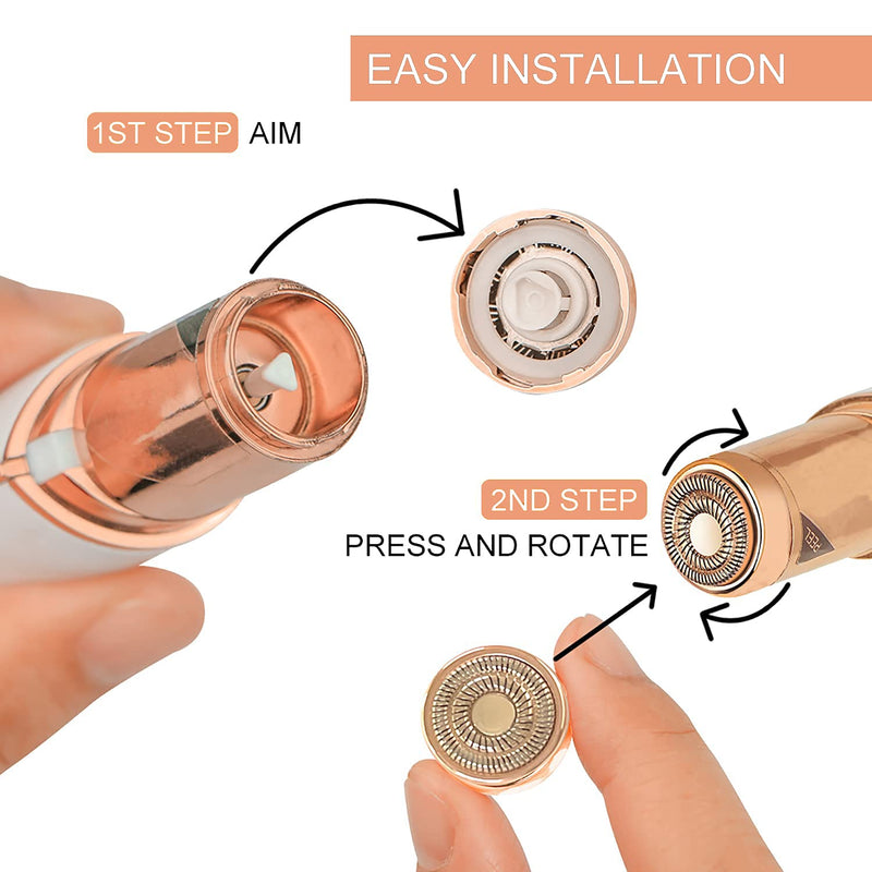 Women Facial Hair Remover Replacement Heads Next Generation Apply to Flawless Finishing Touch Facial Epilator, Painless Hypo-Allergenic Replacement Blades for Lady Shaver Rose Gold Replacement Heads - NewNest Australia