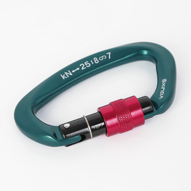 XINDA Screwgate Locking Carabiner Clip - Professional Rock Climbing Carabiner Screw Lock,Heavy Duty Carabiners for Climbing,Mountaineer,Hammock,Camping,Outdoor Equipment 2 pcs Green - NewNest Australia