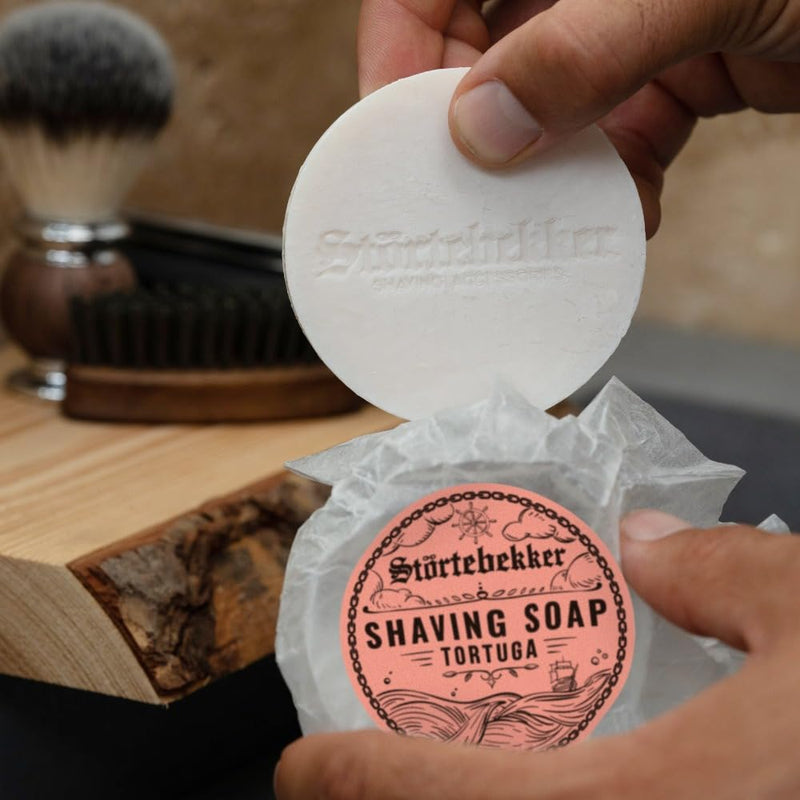 Störtebekker® Premium Shaving Soap Tortuga 70g - Handmade soap for rich shaving foam - Perfect for shaving with safety razors and straight razors - Vegan women and men 70 g (pack of 1) - NewNest Australia