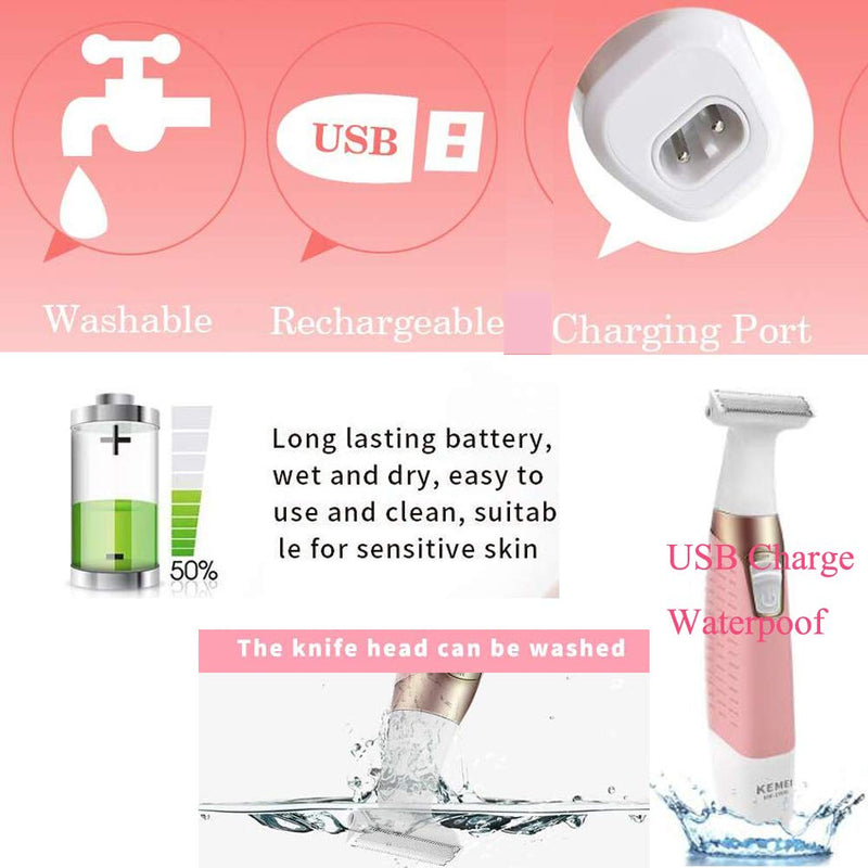 Electric Razor for Women,Wet & Dry Rechargeable Cordless Painless Lady Electric Shaver Body Hair Remover for Legs Underarms and Bikini Trimmer for Women - NewNest Australia