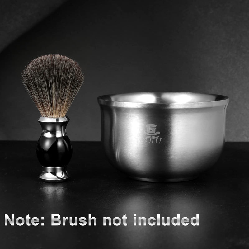 GRUTTI shaving bowl, 3-layer stainless steel shaving pot, high-quality bowl for whipping foam, suitable for any shaving soap, shaving soap bowl, 12.5 cm (4.92 inches) 12.5 cm (pack of 1) - NewNest Australia