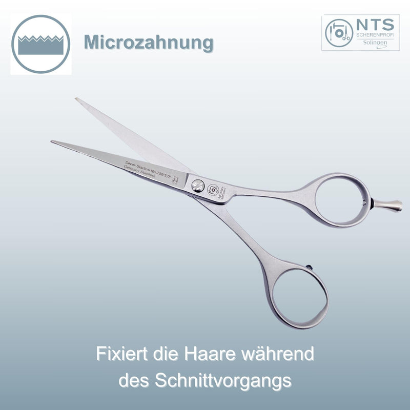 NTS-Solingen hairdressing scissors Silver Line 250 | Satin finish | Professional hair cutting scissors | scissors | hair scissors | Made in Solingen | 12.7 cm = 5.0" Silver Star Line 250 12.7 cm (pack of 1) - NewNest Australia