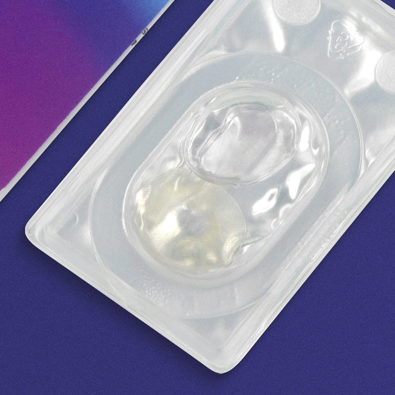 Glamlens Milan Gray + Container | Very Strong Opaque Natural Gray Contact Lenses Colored Monthly Contact Lenses Made Of Silicone Hydrogel | 1 Pair (2 Pieces) | Dia 2 P.M. | Without Strength - NewNest Australia