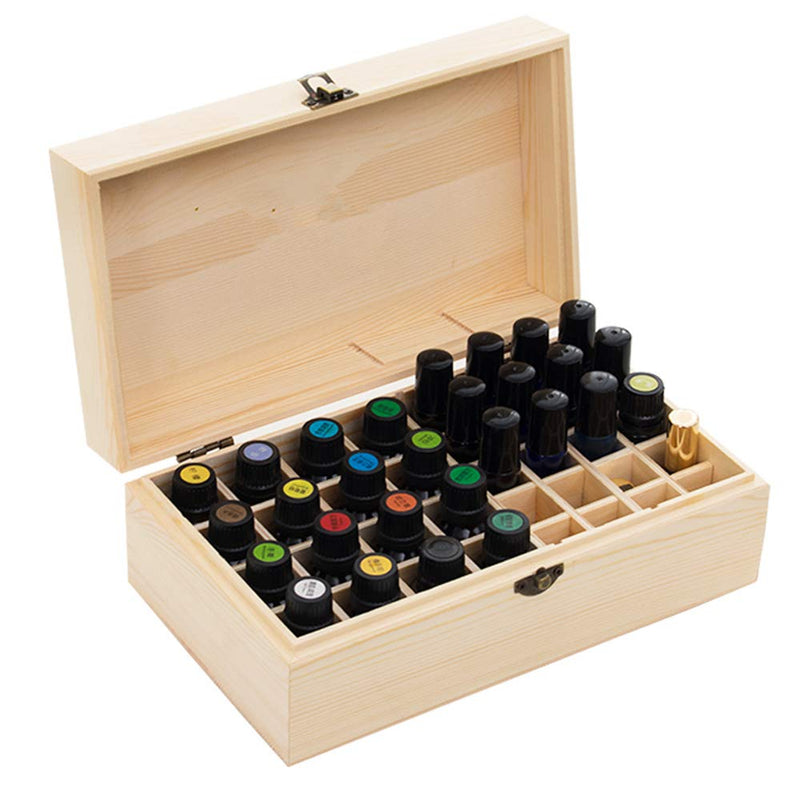 Beunyow 36 Holes Portable Wooden Aromatherapy Gift Box Essential Oils Bottles Box Storage Case Box - Suitable For Nail Polish, Fragrance Oils, Essential Oil, Stain And Lipstick - NewNest Australia