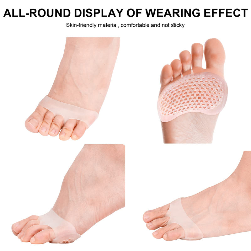 Metatarsal Pads Women Men 6 Pack, Reusable Gel Ball of Foot Cushion for Women High Heels, Foot Pads for Pain Relief for Shoes Pads, Bunion Forefoot Pads, Foot Cushion for Ball of Feet Clear - NewNest Australia