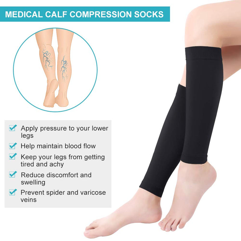 Calf Compression Socks, Footless Compression Calf Sleeves with Medical Gradient Compression, 20-30mmHg Compression Stockings for Shin Splint, Varicose Vein, Edema, Women & Men - NewNest Australia