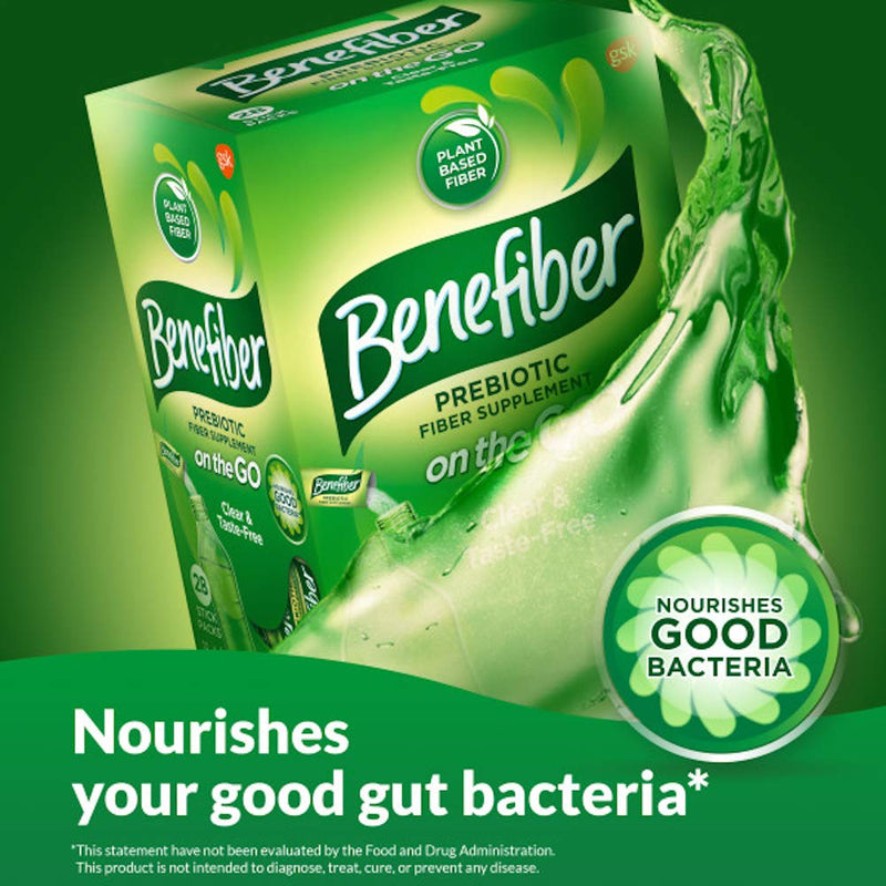 Benefiber On The Go Prebiotic Fiber Supplement Powder for Digestive Health, Daily Fiber Powder, Unflavored Powder Stick Packs - 36 Sticks (Pack of 2) - NewNest Australia