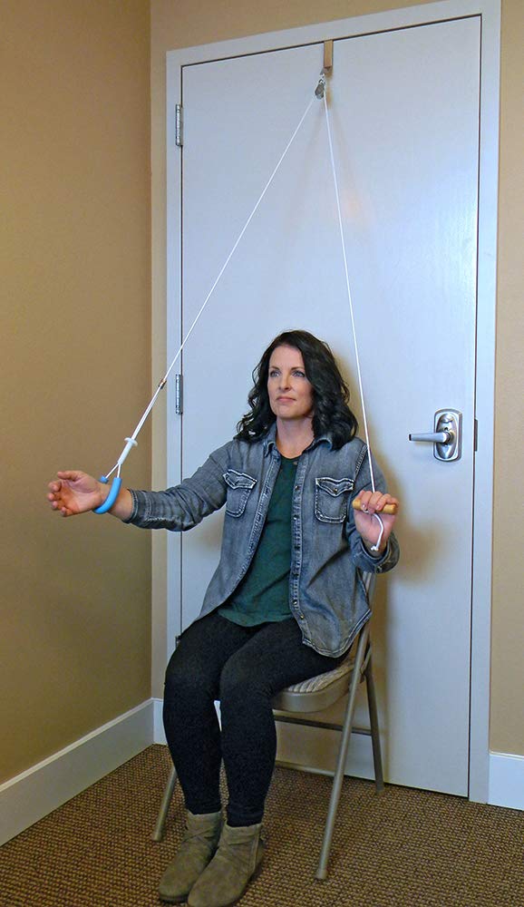 RangeMaster PullEasy Shoulder Pulley with Patient Guide │Physical Therapy Shoulder Pulley │ Aids with Shoulder Surgery Recovery │ Grip-Free Hold │ Metal Bracket Door Attachment - NewNest Australia