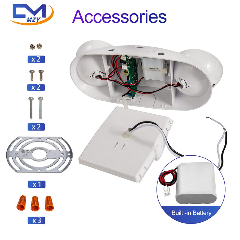 CM MZY Emergency Lights with Battery Backup,Commercial Emergency Light,Two Adjustable LED Light Head Emergency Lighting Fixtures,120-277V AC, UL Certified (1PCS) 1PCS - NewNest Australia