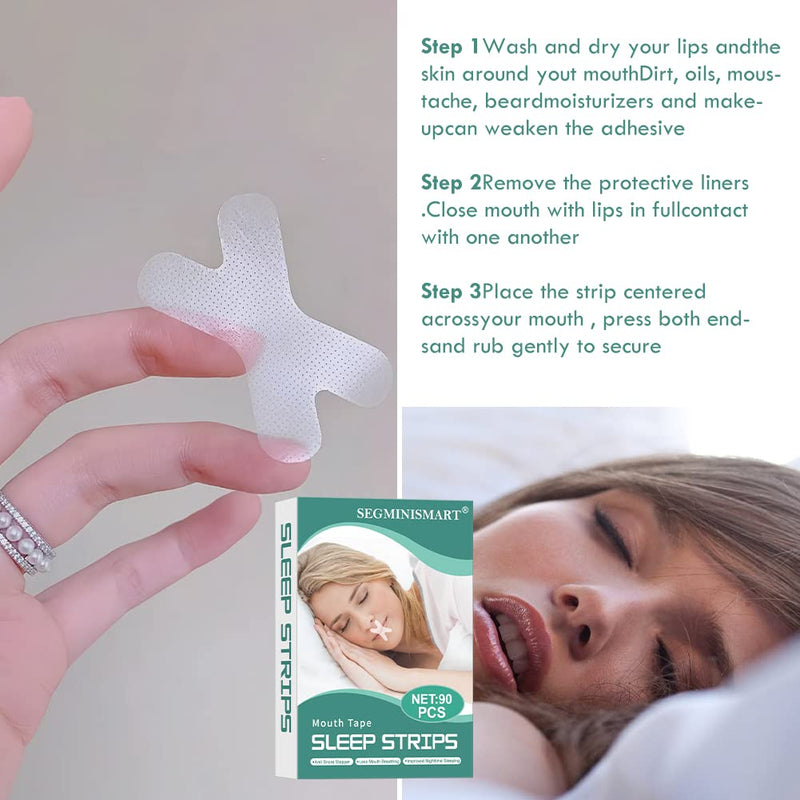 Sleep Strips Mouth Band, Anti-Snoring Bands, Anti-Snoring Mouth Strips, Improve Sleep Quality, Less Mouth Breathing, Development Of The Habit Of Nose Breathing, 60 Pieces - NewNest Australia