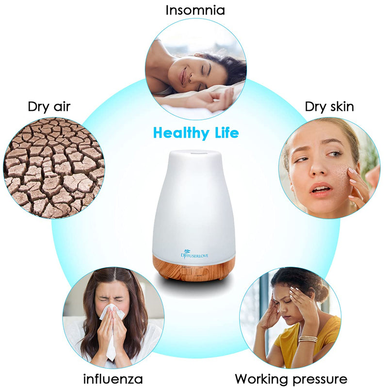 300ML Essential Oil Diffuser Remote Control Aromatherapy Diffuser Mist Humidifiers with 7 Color LED Lights and Waterless Auto Shut-Off for Bedroom Office House Kitchen Yoga - NewNest Australia