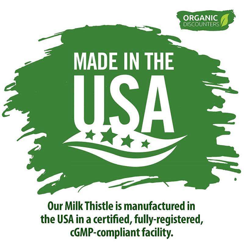 Organic Discounters USDA Organic Milk Thistle Extract Capsules, 280 Count, 7500 mg Strength, Potent 30:1 Extract, USDA Certified Organic, Rich in Silymarin Flavonoids, Vegan, Non-GMO and All-Natural - NewNest Australia