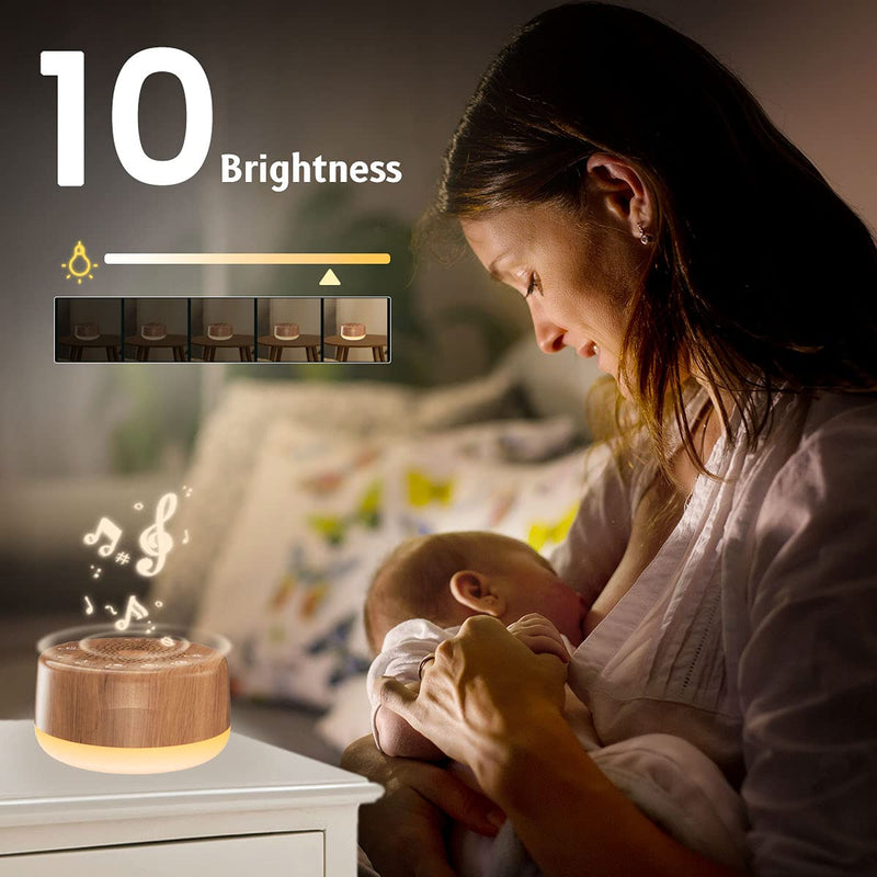 Easysleep Sound Machine White Noise Machine for Baby Adults Kids Sleeping with Night Light 25 Soothing Sounds 32 Volume 5 Timer Memory Function for Home Office Travel Wood - NewNest Australia