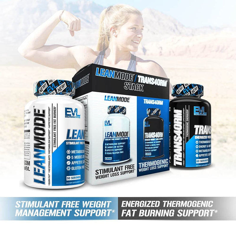 Evlution Nutrition Trans4ormation Mode Stack Trans4orm (60 Serving), Lean Mode (50 Serving) Weight Loss Diet Kit, Diet Pills for Men and Women - NewNest Australia