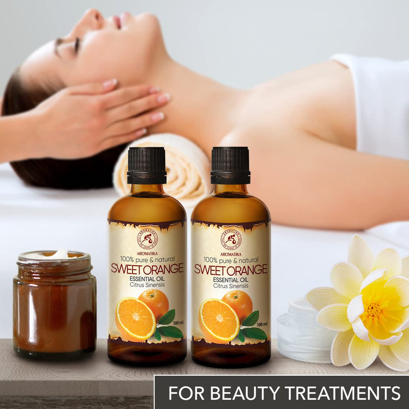 Orange Oil 2 X 100 Ml - Citrus Sinensis - Brazil - 100% Pure & Natural - Orange Essential Oil For Good Sleep - Room Fragrance - Oil Burner - Orange Oil Essential - NewNest Australia