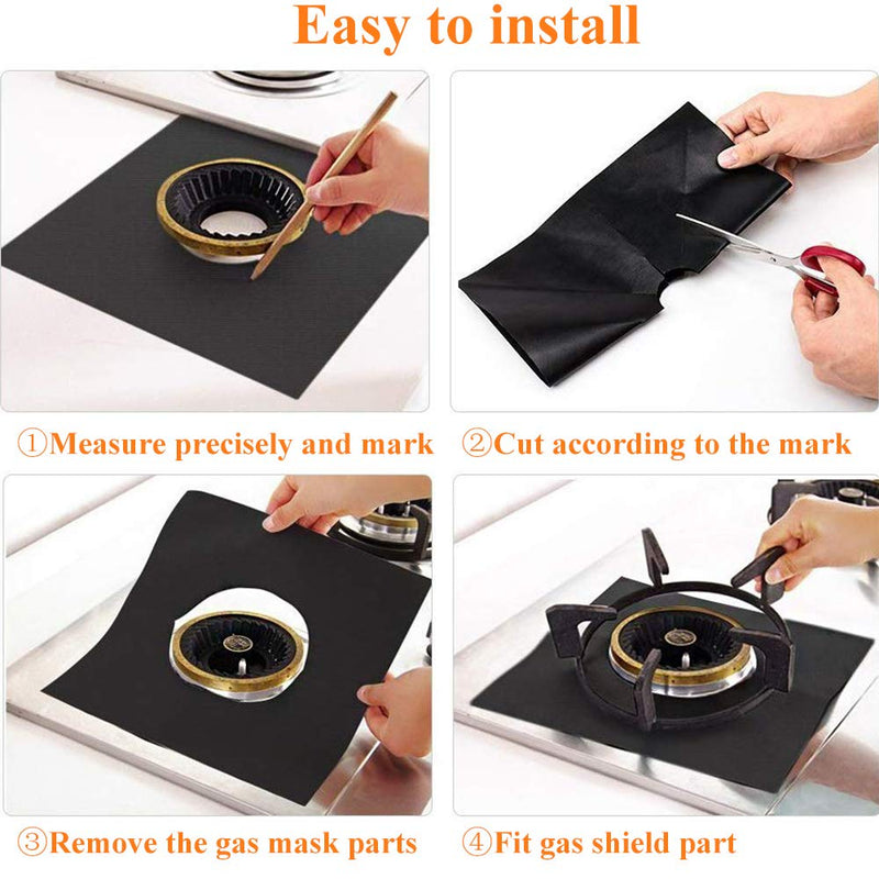 10 Pack Stove Burner Covers Double Thickness Reusable Non-Stick Heat-Resistant Gas Range Protectors for Kitchen and Easy to Clean（Black） 10 PACK - NewNest Australia