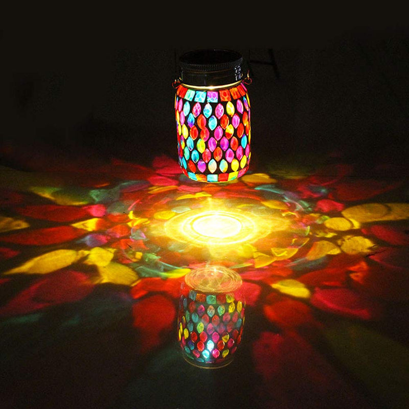 Mosaic Solar Lights Outdoor Hanging Lanterns, Rechargeable Mosaic Solar Lanterns， Outdoor Waterproof Solar Night Lights Table Lamps for Decorations Art Deco - NewNest Australia