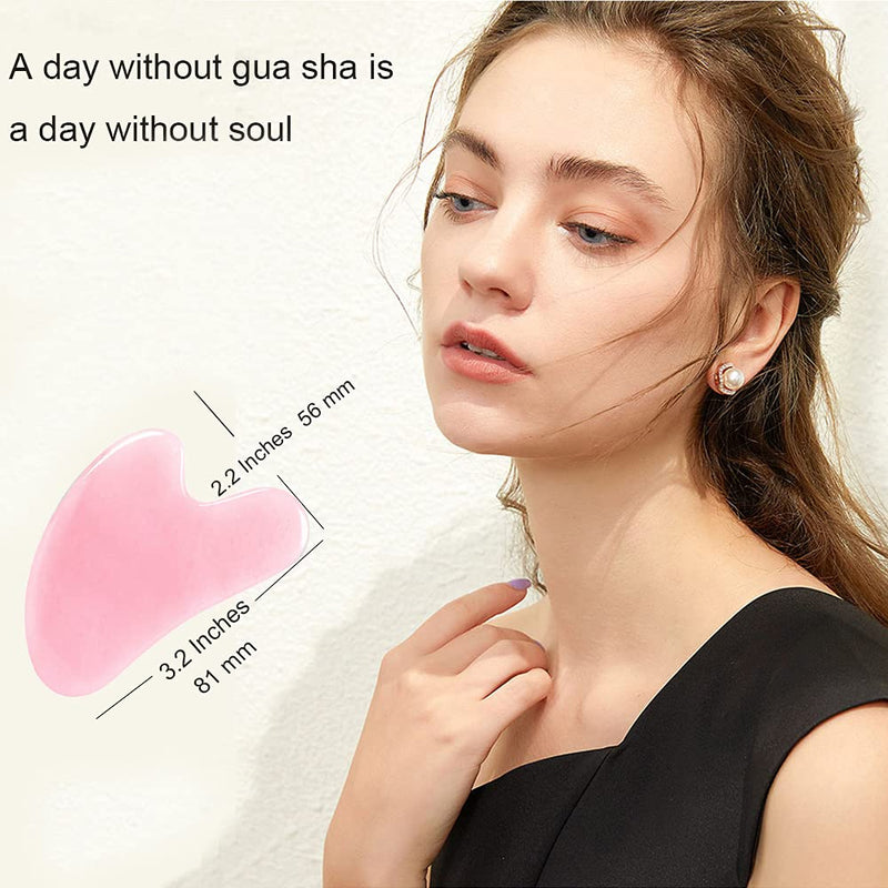 Gua Sha Facial Tools, Rose Quartz Gua Sha Massage Tool, Gua sha Board for Facial and Body Skin Massage. Gua Sha Tool for Toxins/Prevents Wrinkles for Spa Acupuncture Therapy Trigger Point Treatment - NewNest Australia