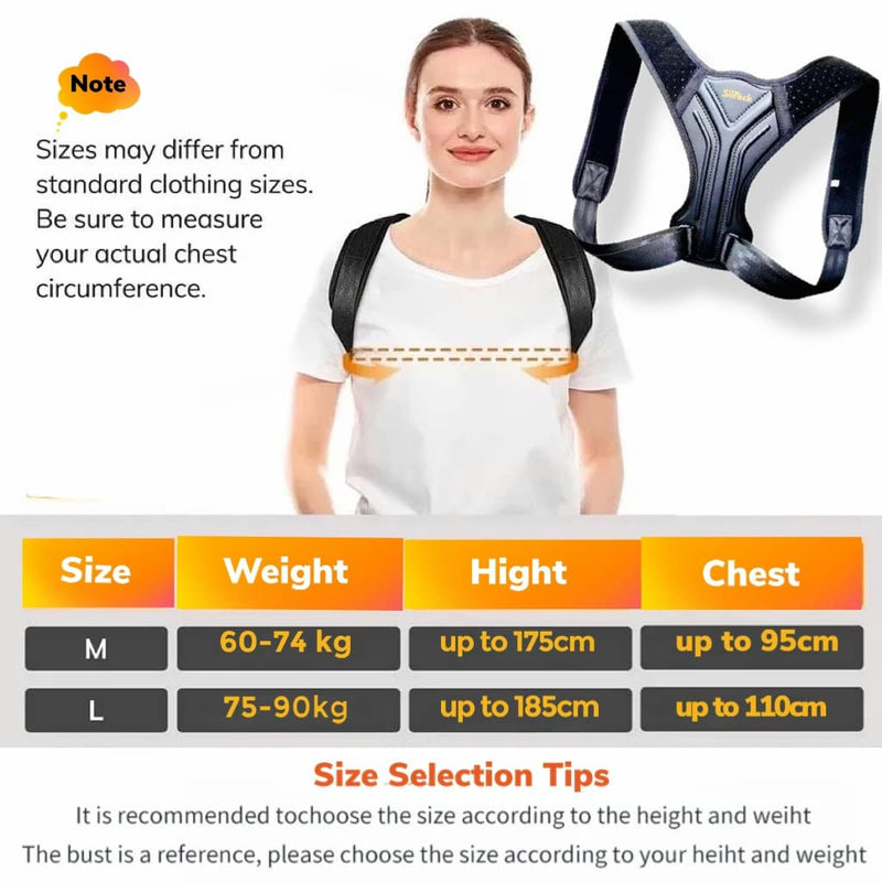 Silreck Posture Corrector for Man and woman - Adjustable Back Straightener, Support for Back, Shoulder & Neck, Upper Back Brace for Clavicle Support L (Pack of 1) - NewNest Australia