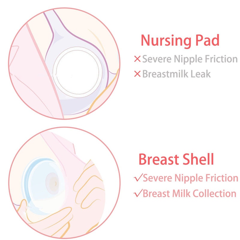 Breast Shells Milk Saver for Breastfeeding, 4 Pack BPA Free Breast Shield Nursing Cups Protect Sore Nipples Breast Milk Collection Shells - NewNest Australia