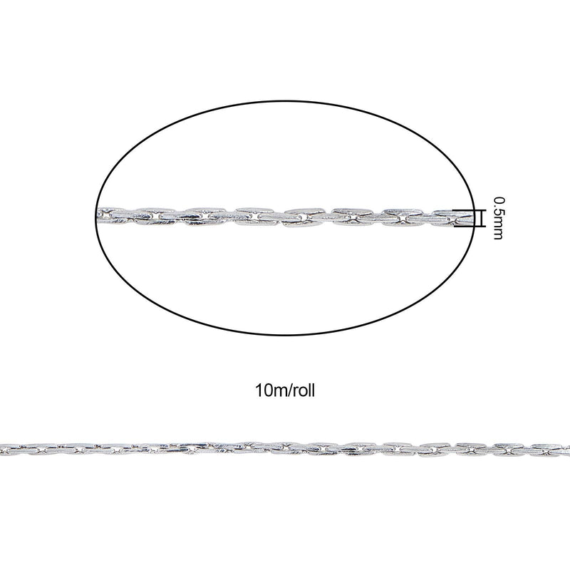 Airssory 10m (32.8 Ft) Stainless Steel Cardano Beading Unfinished Chains Soldered Bulk Lot for Jewellery Making & Craftings - 0.5mm 10m Stainless Steel Cardano chain_0.5mm - NewNest Australia