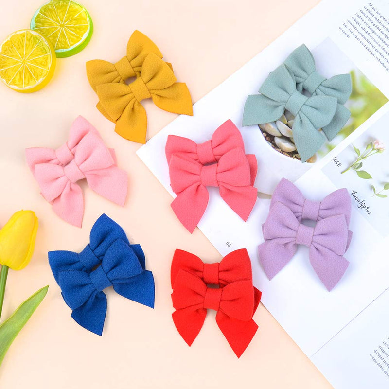 Choicbaby 40PCS/20Colors 2.8 Inches Baby Girls Hair Bows Clips Alligator Clips Felt Woolen Hair Barrettes Hair Accessories for Toddlers Infants Kids and Little Girls - NewNest Australia