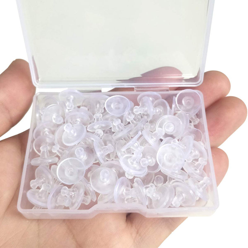 Silicone Earring Backs,Clear Rubber Earring Backs,Earring Safety Back Stopper Clutch Ear Locking with Pad (Pack of 100) - NewNest Australia