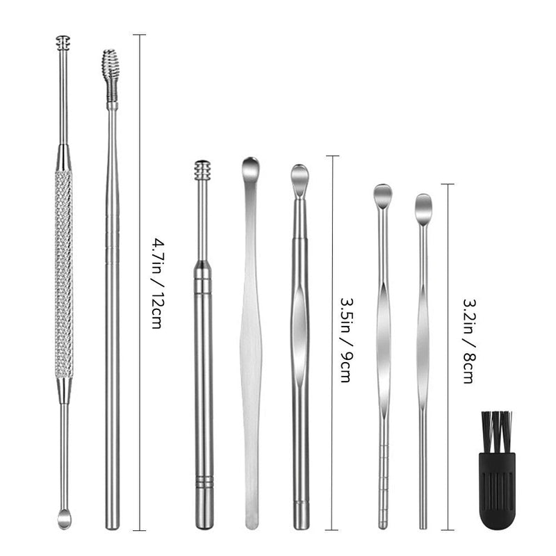 8 Pcs Ear Pick Earwax Removal Kit, Geengle Ear Cleansing Tool Set, Ear Curette Ear Wax Remover Tool with a Cleaning Brush and Storage Box - NewNest Australia