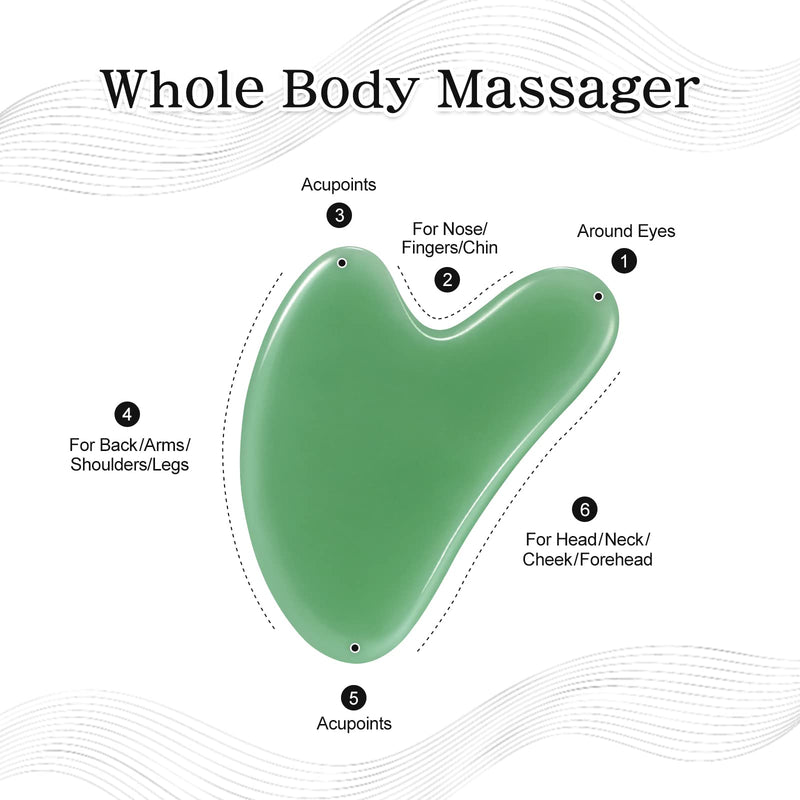 Rosenice Gua Sha Facial Tool Jade Stone Guasha for Face Body Massage SPA Acupuncture Therapy Trigger Point Treatment - NewNest Australia
