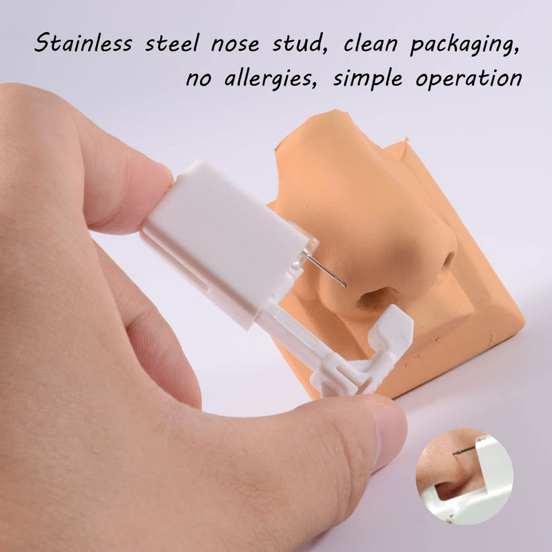 Nose Piercing Kit - Rayyl Disposable Safety Nose Piercing Gun Built-in Nose Stud with 12pcs Nose Stud Ring Nose Piercing Kit for Piercing Supplies Piercing Kit 18 Piece Set - NewNest Australia