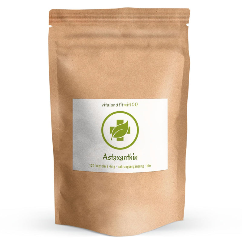 Organic Astaxanthin - 120 vegan capsules - 4 mg of pure, natural astaxanthin - Produced by experienced experts - CLEAN FOOD: Only 3 ingredients - gentle CO2 extraction - Made in Germany - NewNest Australia