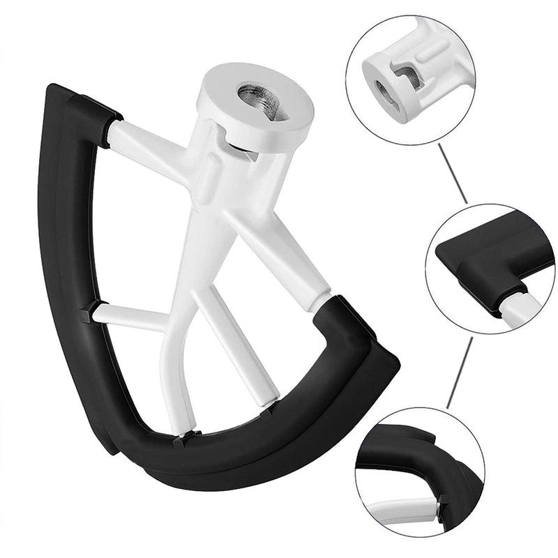 Flex Edge Beater For Kitchenaid,Kitchen Aid Mixer Accessory,Kitchen Aid Attachments For Mixer,Fits Tilt-Head Stand Mixer Bowls For 4.5-5 Quart Bowls,Beater With Silicone Edges,Black Black - NewNest Australia
