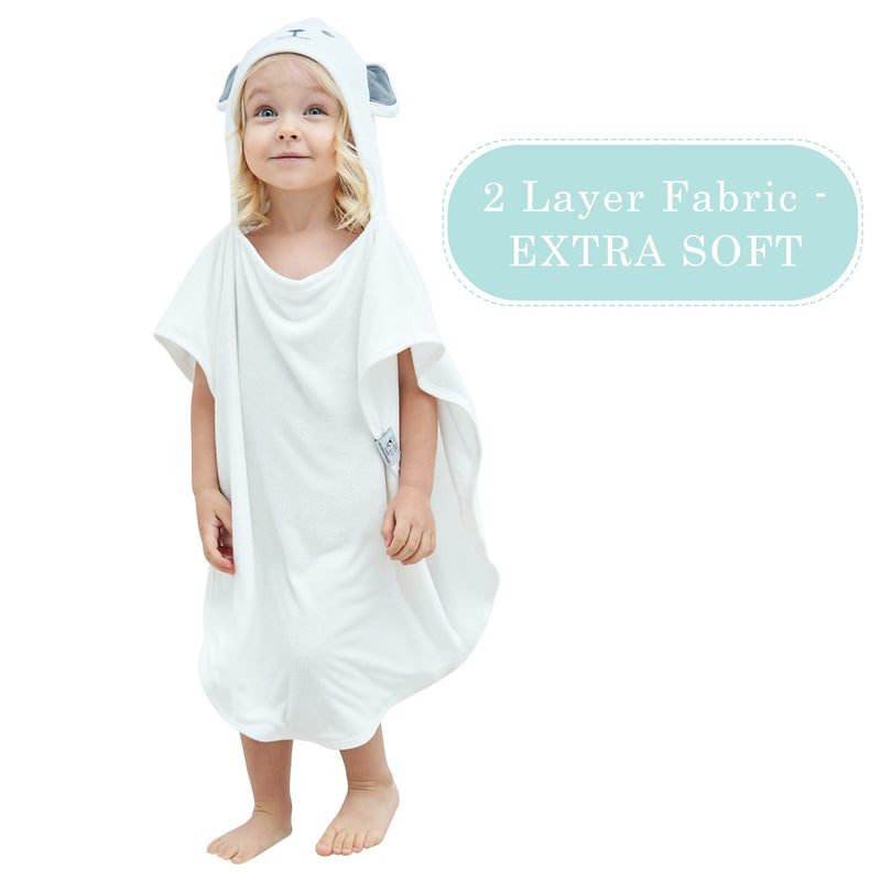 HIPHOP PANDA Bamboo Hooded Baby Towel - Soft Hooded Bath Towel with Bear Ears for Babie, Toddler,Infant, Perfect for Boy and Girl - (Bear, 21.5 x 22.5 Inch) 21.5x22.5 Inch (Pack of 1) - NewNest Australia