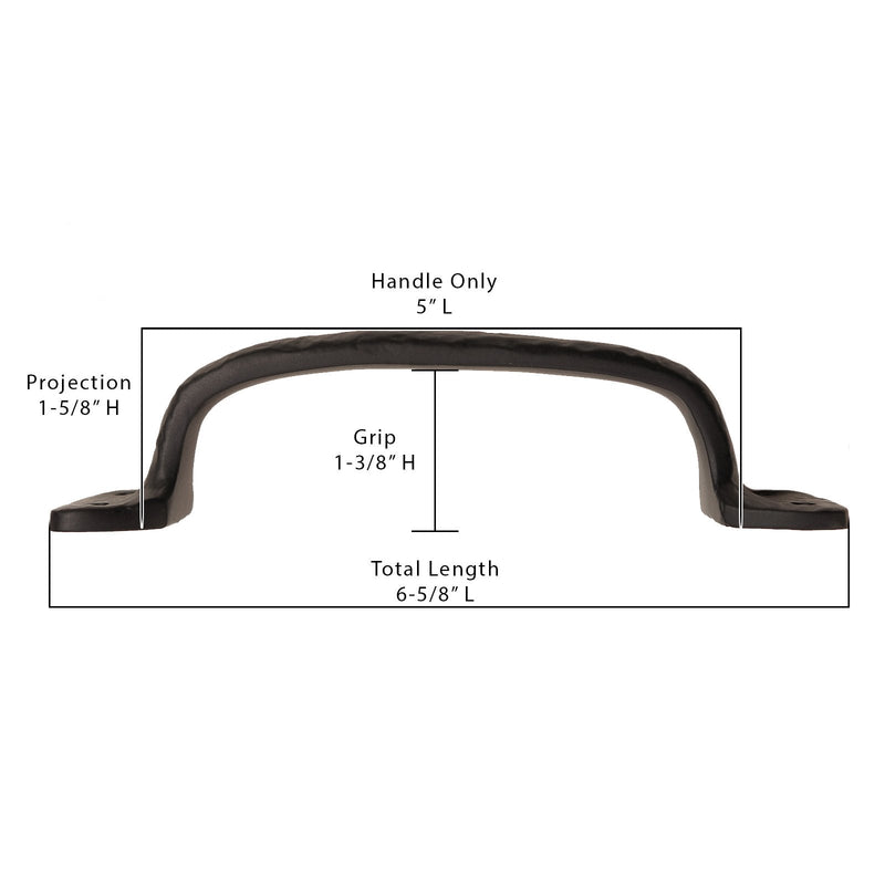 Iron Valley - 6-1/2" Utility Door Pull - Grab Handle - Solid Cast Iron - NewNest Australia