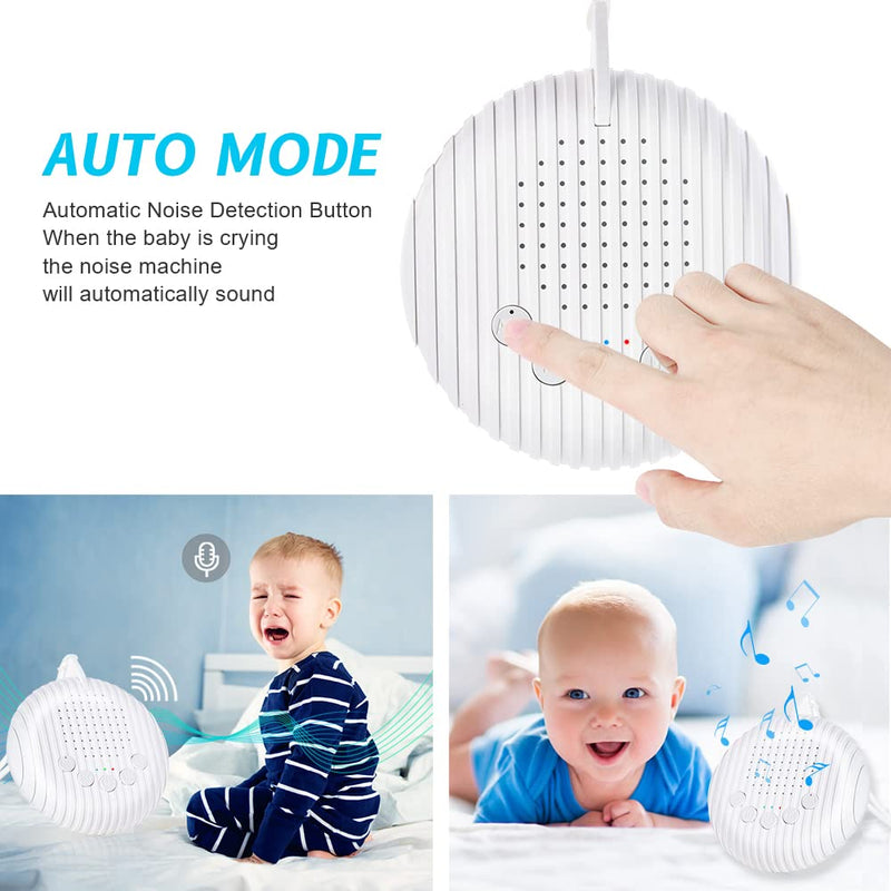 URAQT White Noise Machine, 10 Soothing Nature Sounds Therapy Portable Sleep Sound Machine, Mini Sound Machine for Baby Kids Adults, USB Rechargeable Baby Sleep Machine with 3 Timer Memory Functions - NewNest Australia