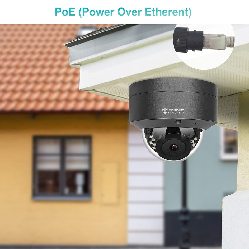 Anpviz 5MP H.265 IR Dome IP Camera PoE with Microphone, Audio, IP Security Camera Night Vision 98ft, Motion Alert, Weatherproof IP66 Indoor Outdoor Compliant, Wide Angle 2.8mm Grey with Audio - NewNest Australia