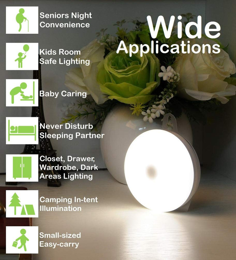 Rechargeable Touch Light, RTSU DIY Stick Anywhere Led Night Light Touch Lamp Tap Light (Touch Sensor Switch, Stepless Dimmer, Last Setting Memory, Built-in Battery Powered, Warm White Light) - NewNest Australia