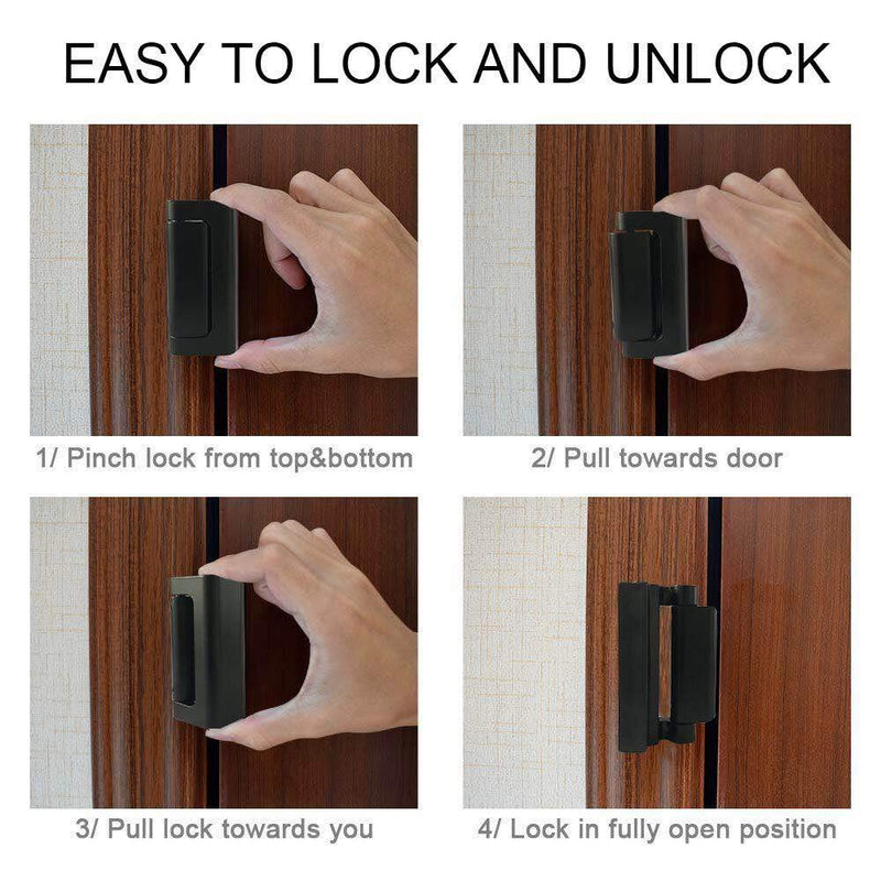 TOYFUL 2 Pack Door Reinforcement Locks with 8 Screws, Home Security Door Lock for Toddler, Childproof Door Lock Night Lock Withstand 800 Lbs Black - NewNest Australia