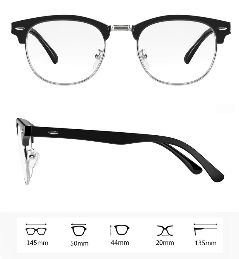 Tanlys 2 Pack Blue Light Blocking Glasses for Computer Eye Strain [Dry Eye & Sour Eye], Anti UV Reduce Headache Stylish Gaming Bluelight Blocker Glasses Men Women (Black Clear) 006-black Clear - NewNest Australia