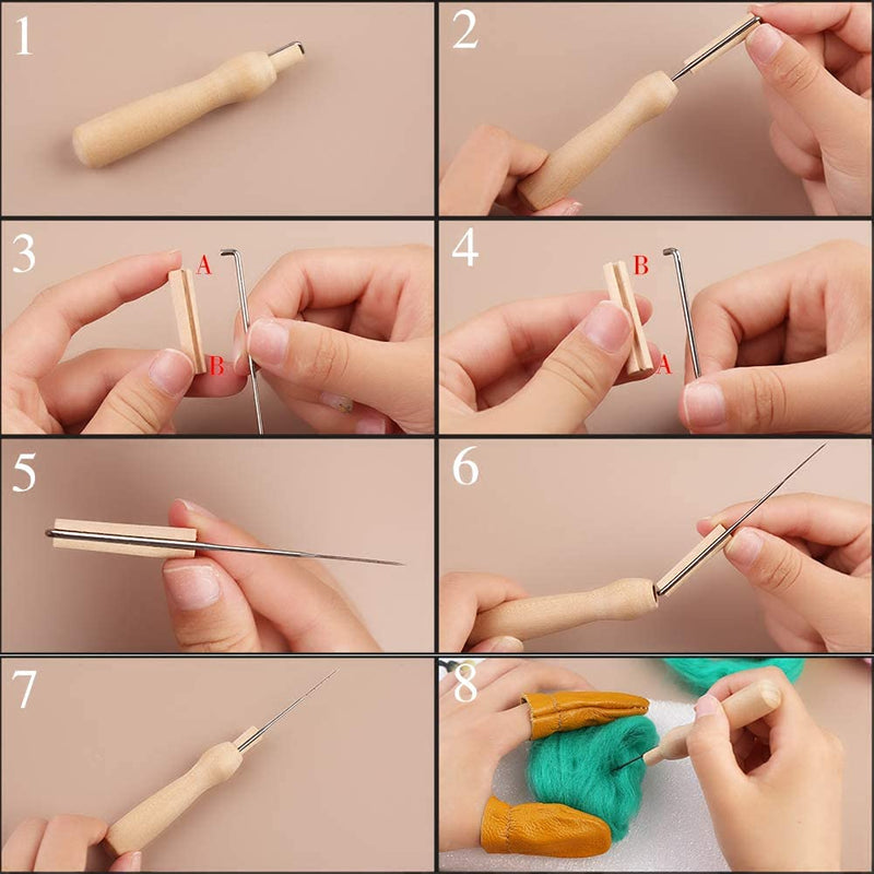 lmzay Needle Felting Tools, Wool Felting Supplies, Needle Felting Kit with 60 Pcs Needles Felting Needles, Foam Mat, Wooden Handle, Scissors, Perfect for DIY Felting Wool Projects - NewNest Australia